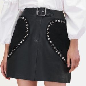Maje Leather Skirt